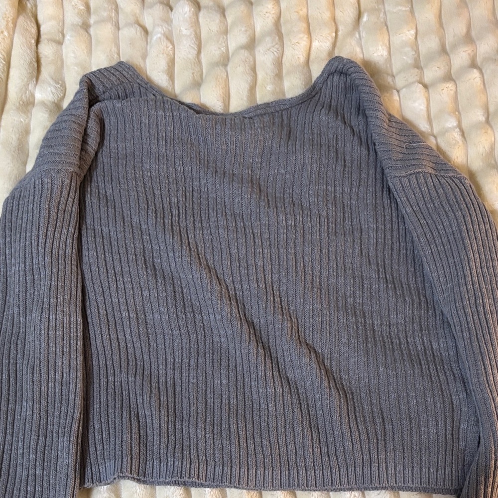Wild Fable Gray Ribbed Knit Top - Picture 3 of 3